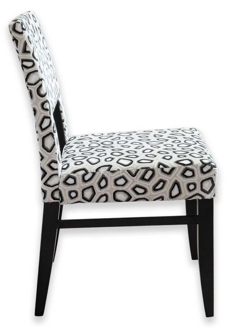 Set of 6 OFS Brand Kravet Fabric Black White Contemporary Modern Dining Chairs