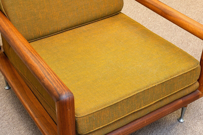 Mid Century Modern Robsjohn Gibbings Style Wood Frame Accent Lounge Armchair