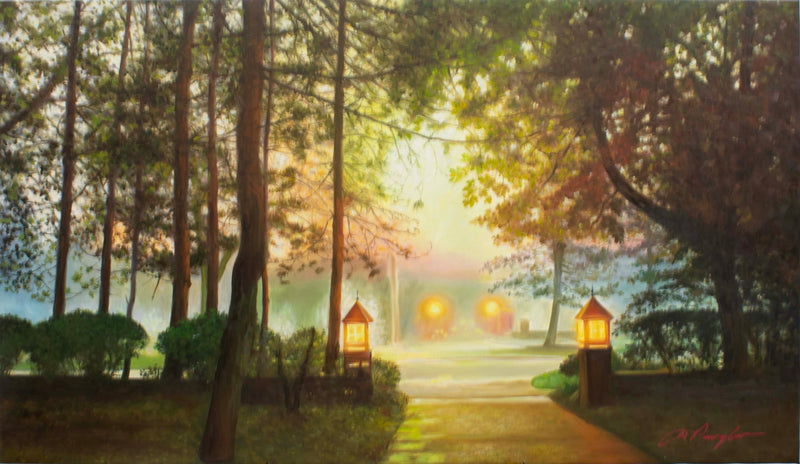 Dominic Pangborn Dominic's Driveway at Dawn Painting