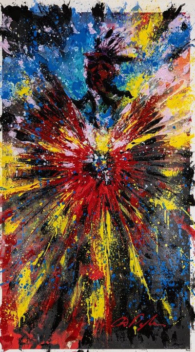 Dominic Pangborn Bombastic Burst Painting Unframed
