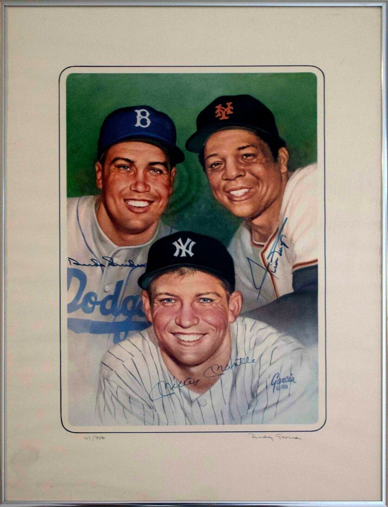 Rudy Garcia Willie, Mickey, & The Duke Autographed Signed Print