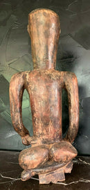 Vintage Primitive African Baule Wood Carved Figure Table Sculpture Man