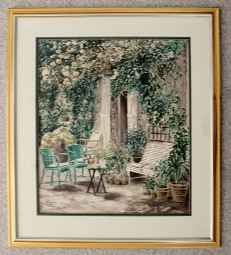 Contemporary Modern Framed Cafe Scene Lithograph Signed by Artist 292/300
