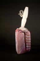 Bernie D’Onofrio Contemporary Hand-Blown Sculpted Purple & Frosted Etched Glass