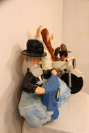 Contemporary Whimsical Mike Leaf The Messiah, Bob Dylan & The Rebbe Paper Mache