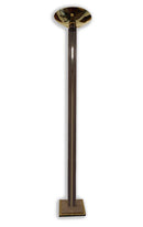 Art Deco Style Post Modern Brass and Neutral Toned Stone Torchiere Lamp