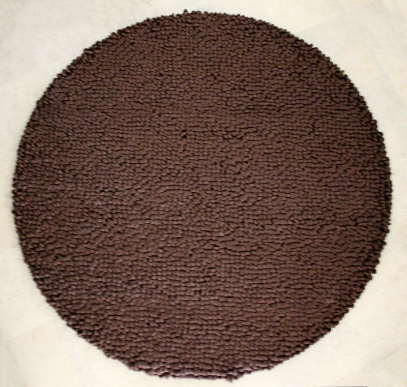 Contemporary Artika Large Circular 100% Wool Area Rug Made in New Zealand Brown