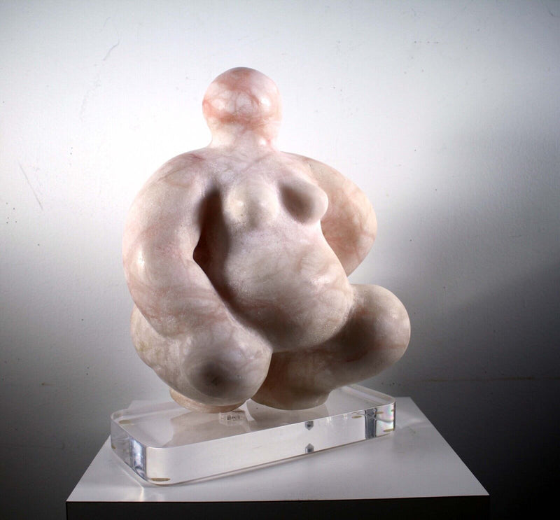 Jerry Soble Signed Scarlett 1995 Contemporary Female Nude Pink Marble Sculpture