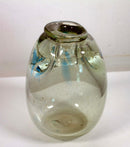 Richard Ritter Modern Clear Glass with Blue Vessel Sculpture AMC 1970s