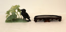 Vintage Carved Jade Birds on Wood Stand