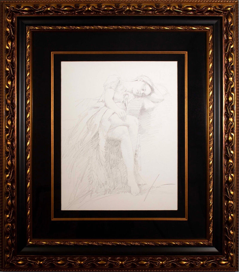 Pino Signed Original Graphite Drawing on Paper Untitled