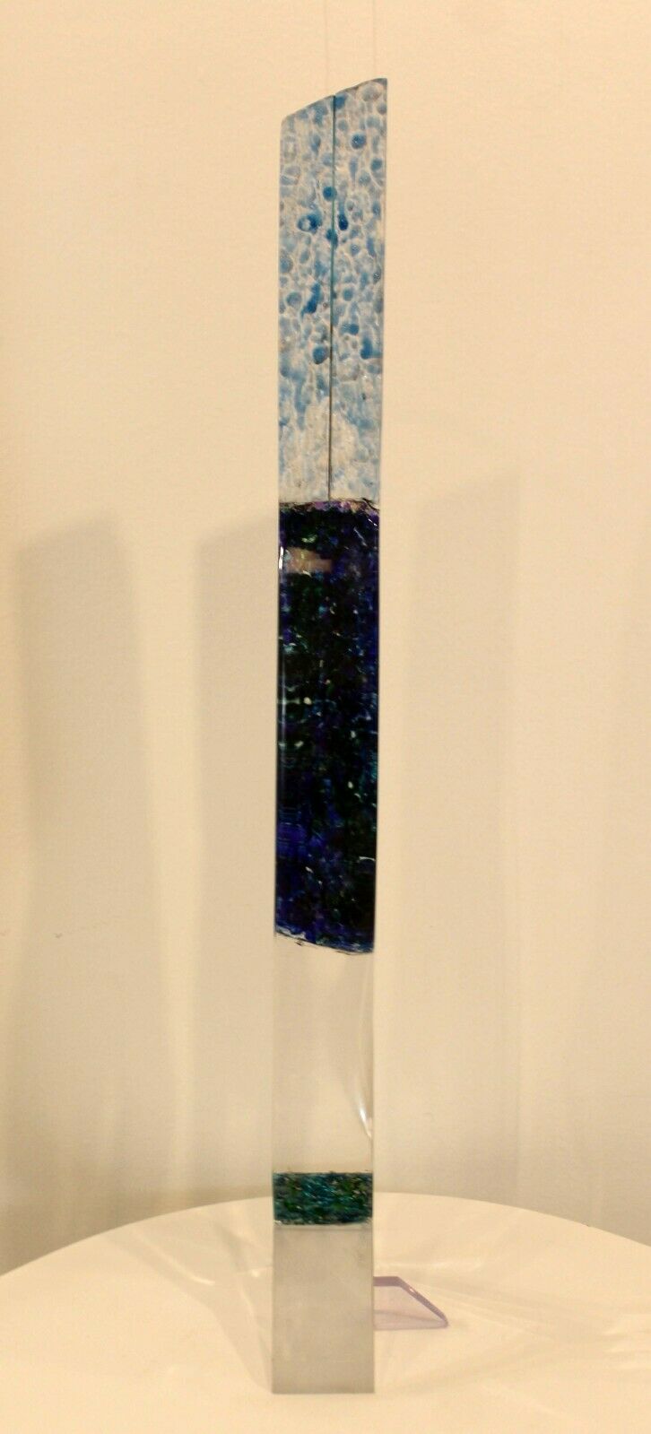 Contemporary James Nani Modern Lucite with Blue & Green Sculpture 1980s