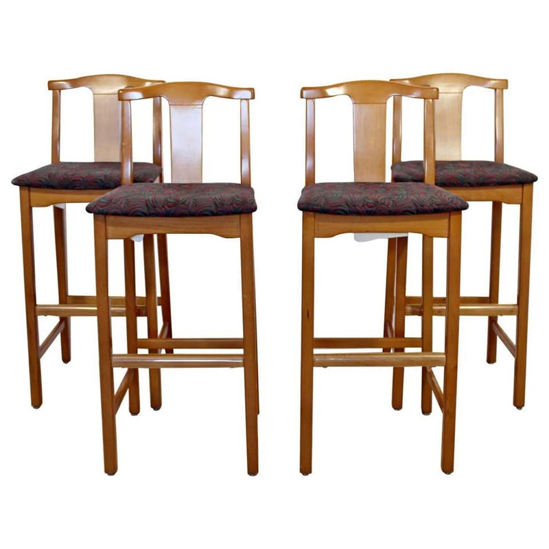 Contemporary Modernist Lowenstein Set of 4 Counter Bar Stools 1990s