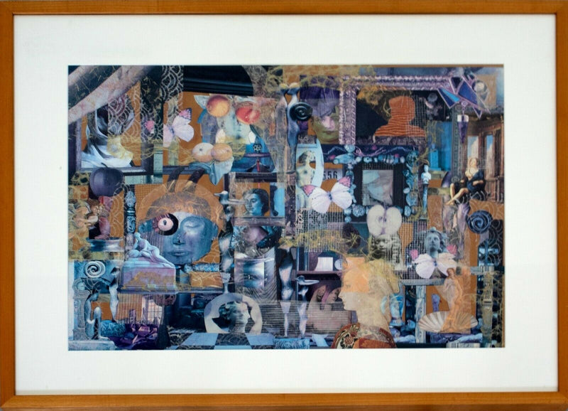 Contemporary Collage Signed Day 1995 Framed