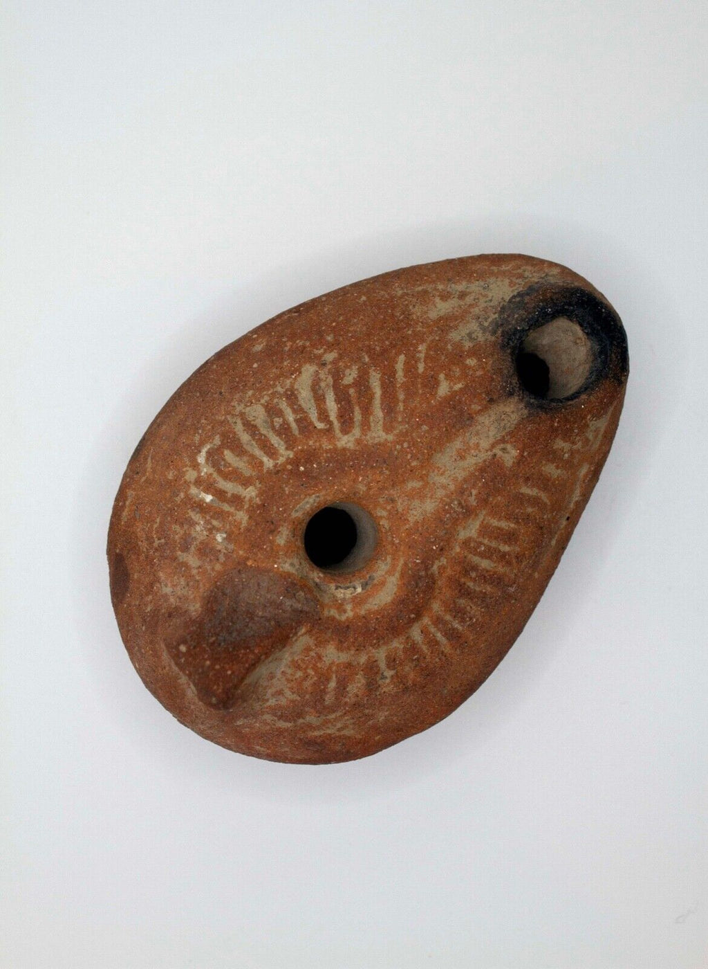 Pre-Columbian Ancient Boat-Shaped Terracotta Pottery Oil Lamp Historic