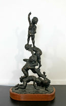 Mid Century Modern Bronze Table Sculpture Signed Edward Chesney 1972