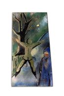 Postmodern Studio Art Figurative Nude Colored Glazed Tile Hanging Wall Sculpture