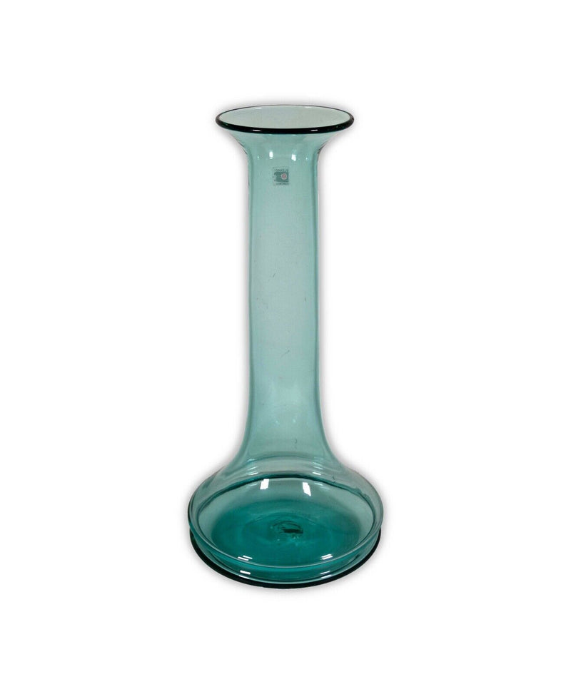 Don Shepherd for Blenko Turquoise Floor Vase Model 789M Mid Century Modern