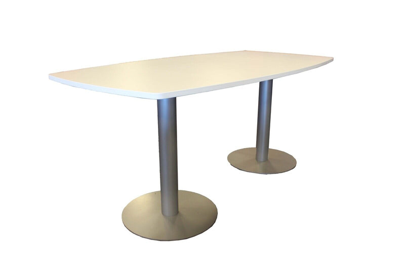 Contemporary Modern Arctic White Hi-Top Laminate Conference  Boat Table