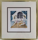 Leonard Tsugouharu Knitting Signed Modern Lithograph on Paper 1963 Framed 55/150