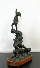 Mid Century Modern Bronze Table Sculpture Signed Edward Chesney 1972