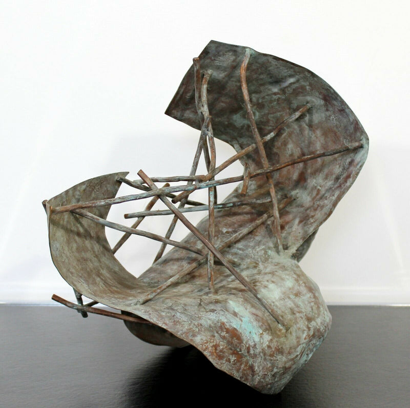 Contemporary Copper Metal Abstract Assemblage Table Sculpture Robert Hansen 2020