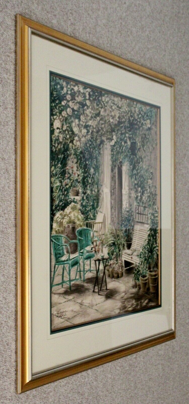 Contemporary Modern Framed Cafe Scene Lithograph Signed by Artist 292/300