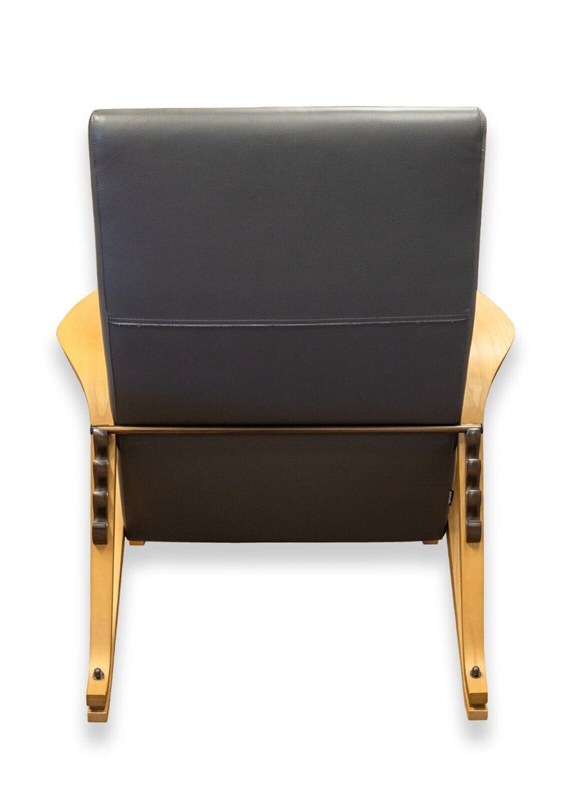 Carlo Mollino Contemporary Modern Gilda Grey Leather Lounge Chair by Zanotta