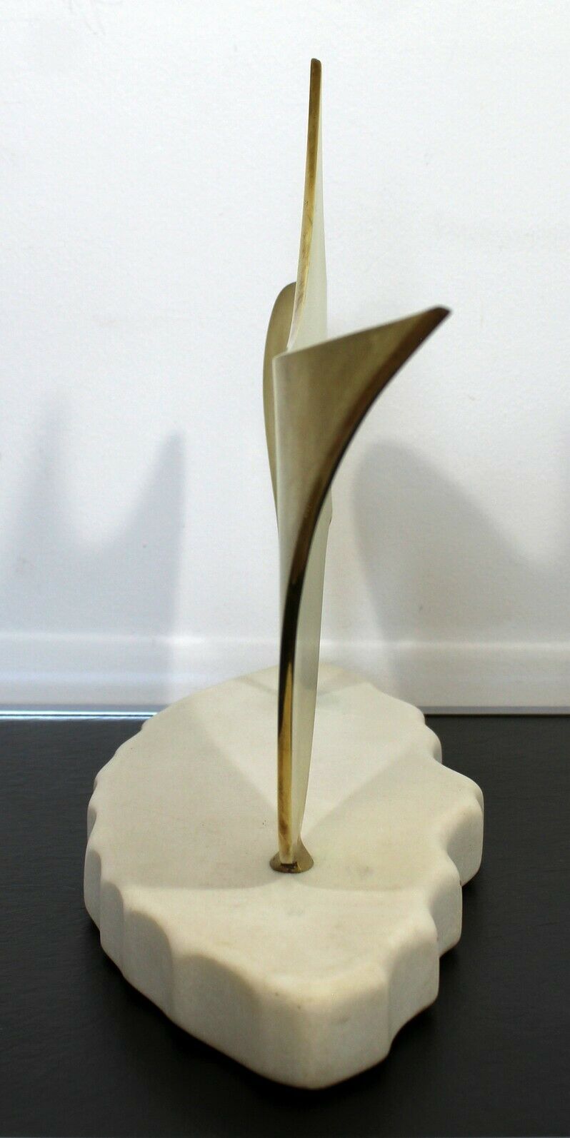 James Nani Slipper 97 Gold Abstract Marble Base Sculpture