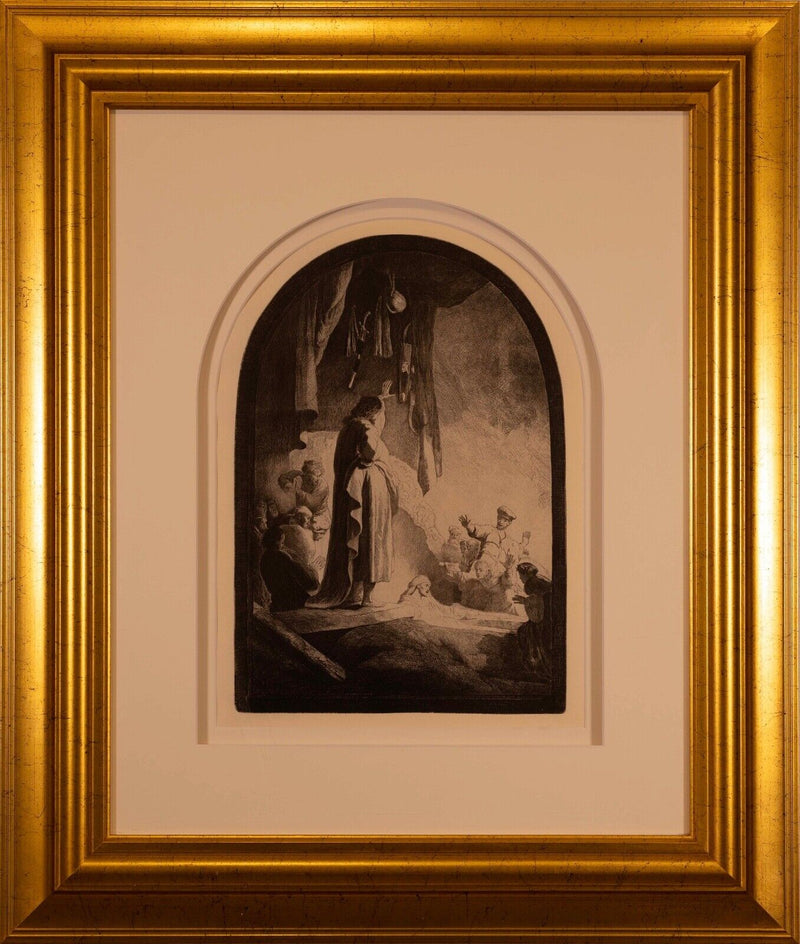 Rembrandt Van Rijn The Raising of Lazarus 1630 Etching Millenium Edition Framed