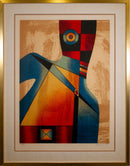 Neal Doty Abstract Surrealist Triptych Signed Serigraph on Paper 93/99 Framed