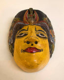 Indonesian Antique Hand Painted Wooden Mask Roni Sculpture