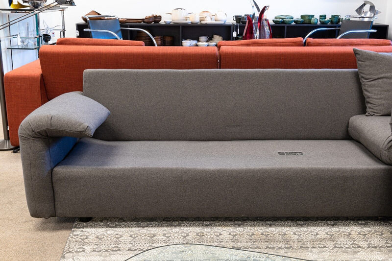 Mid Century Modern Milo Baughman Gray Flannel Sofa for Directional