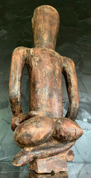 Vintage Primitive African Baule Wood Carved Figure Table Sculpture Man