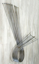 Contemporary Modern Curtis Jere Wire Swirl Wall Sculpture w End Cap Ball 1980s