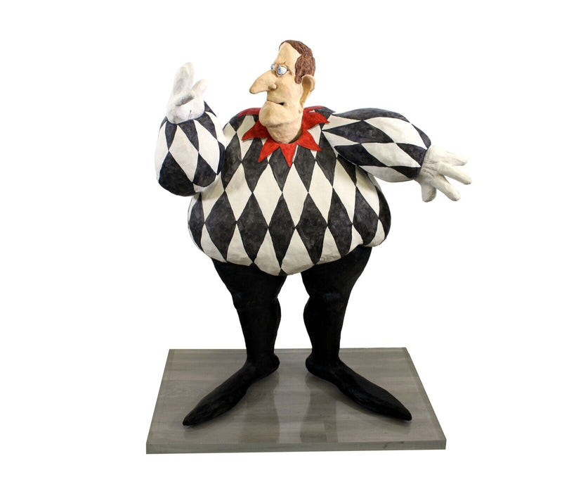 Stephen Hansen Jester Signed 1985 Papier Mache Caricature Handmade Sculpture