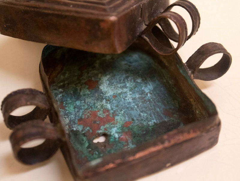 Antique Pair of Prayer Boxes with Metal Hinges