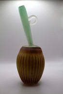 Bernie D’Onofrio Set of 3 Contemporary Hand-Blown Sculpted Etched Glass Bottle