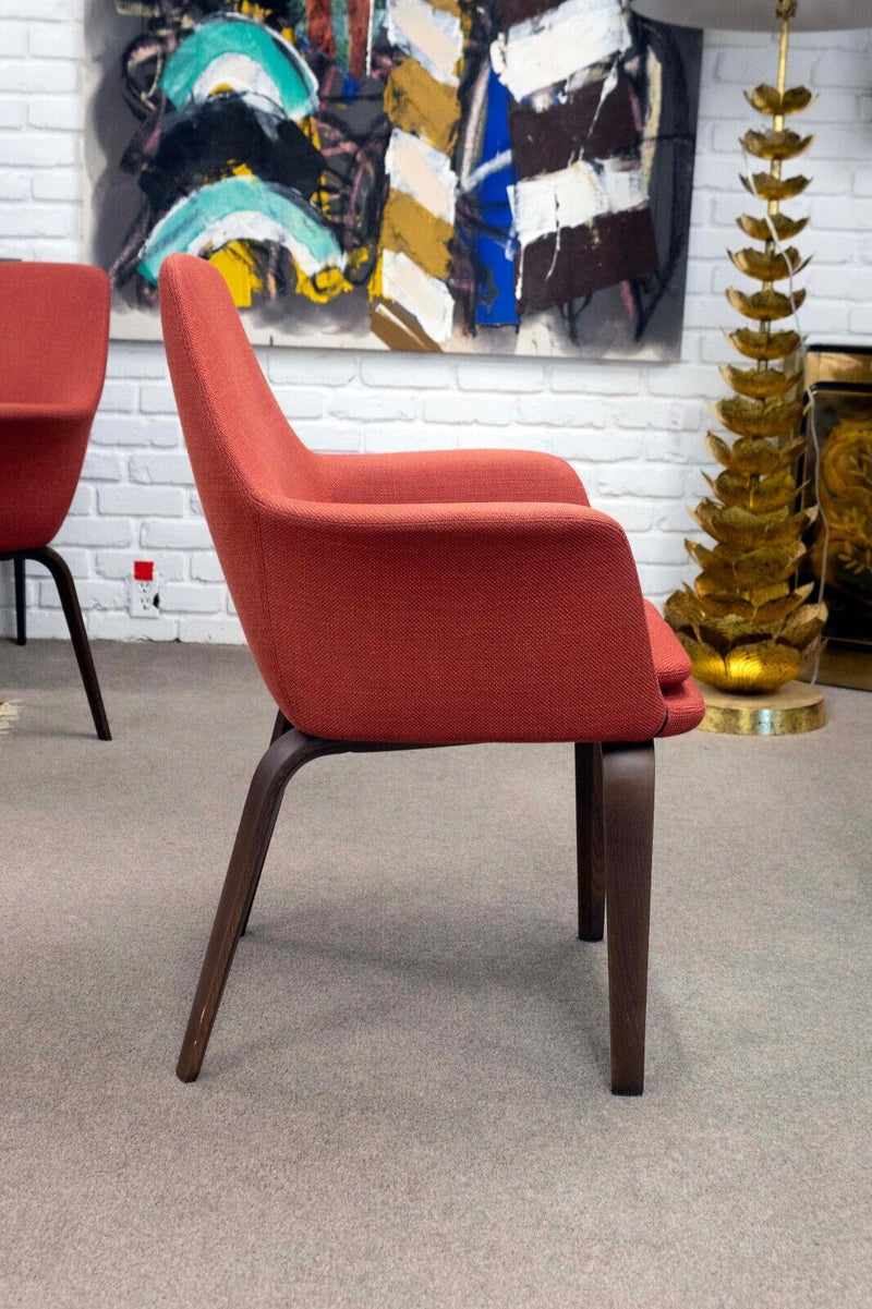 Pair of Minotti "York" Red Little Arm Chair Contemporary Modern Rodolfo Dordoni