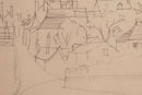 Jean Dufy Signed Untitled Neighborhood Drawing Graphite on Paper