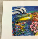 Modern Unframed Moonlit Cruise Signed Zamy Steynovitz Seriolithograph on Canvas