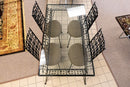 Mid Century Modern Umanoff Grenada Wrought Iron Dinette Patio Table & 4 Chairs