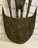 Vintage Primitive African Figure Carved Wood Wall Plaque Sculpture