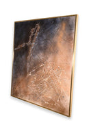 Ellen Loerwald Flashes at Midnight Modern Mixed Media Painting on Board Framed