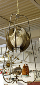 Mid Century Modern String Wire Art Swag Chrome Chandelier Light Fixture 1960s