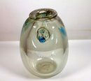 Richard Ritter Modern Clear Glass with Blue Vessel Sculpture AMC 1970s