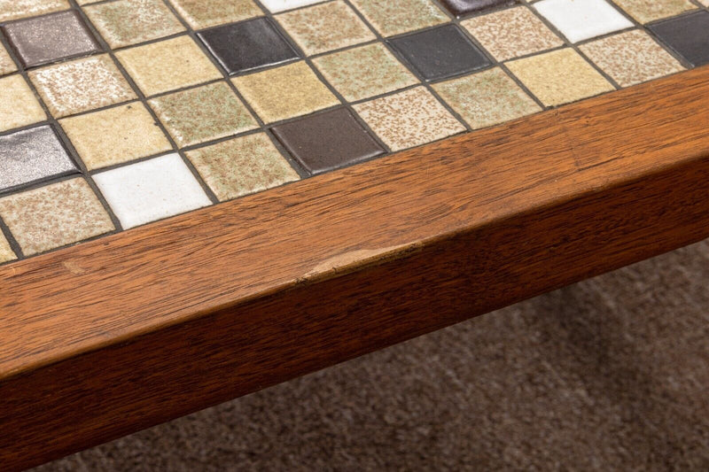 Mid Century Modern Marshall Studios Martz Tile and Wood Rectangular Coffee Table