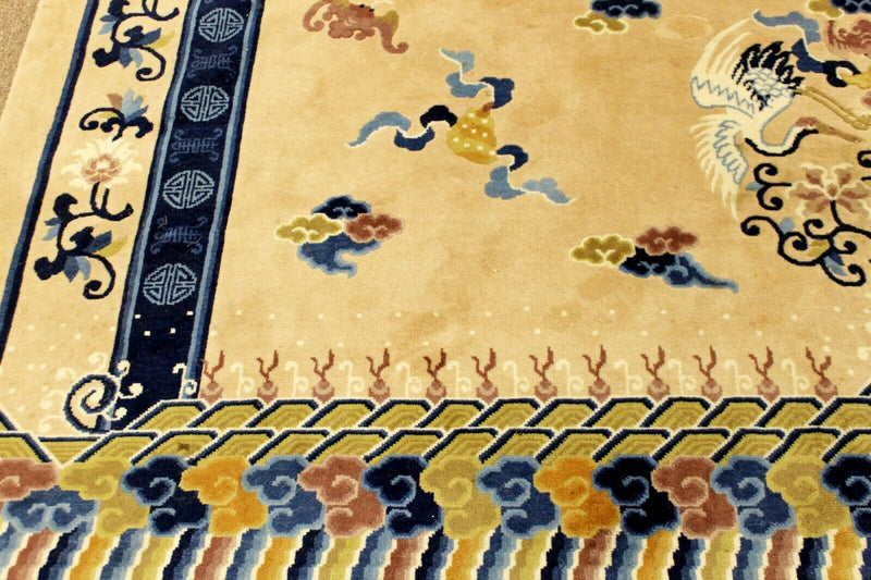 Contemporary Traditional Modernist Massive Silk Rectangular Area Rug Carpet Blue