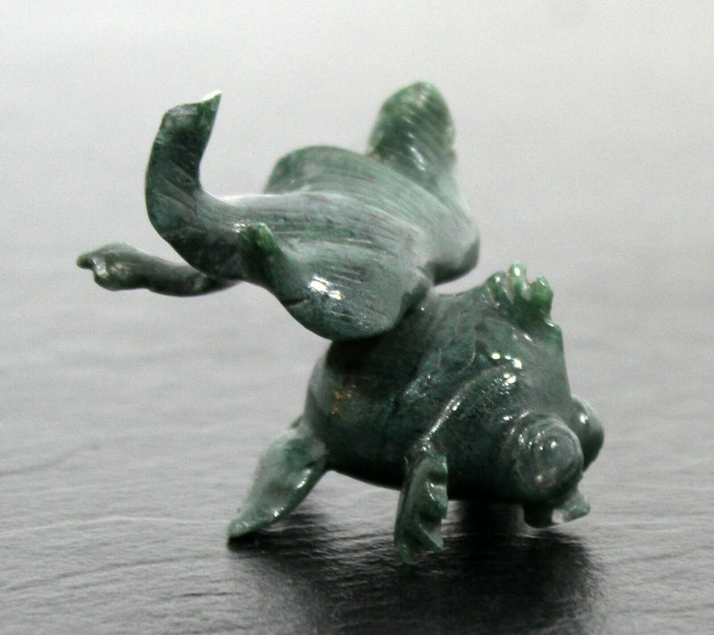 Small Nephite Jade Stone Koi Fish Table Sculpture Green Aquatic