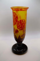 Le Verre Francais Pivoines Vase Art Nouveau Acid Etched Cameo Glass Floral